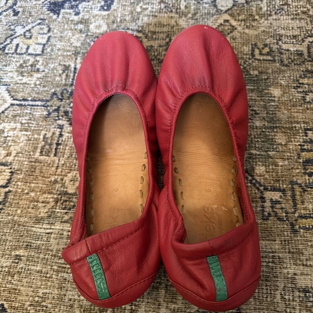 Tieks by Gavrieli Womens Red Leather Foldable Ballet Flats Size 6